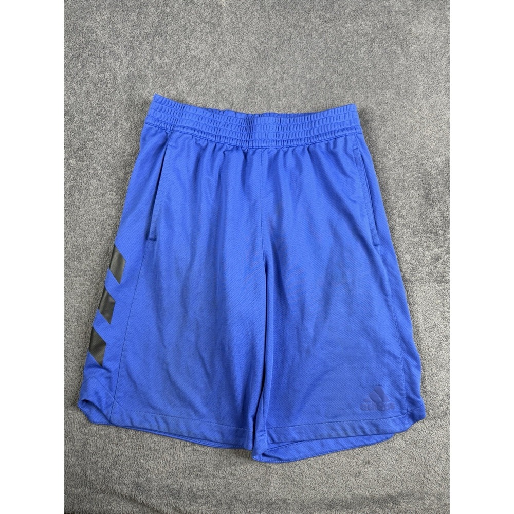 Adidas Blue 3-Stripes Trefoil Logo Shorts Size L Soccer Basketball Pickleball*